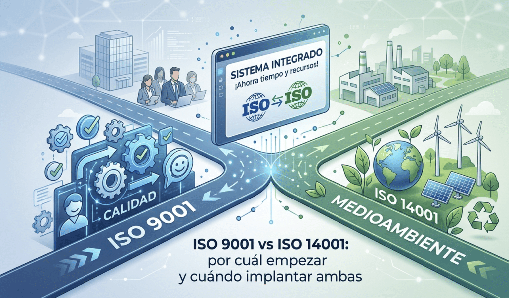 ISO 9001 vs ISO 14001: diferencias y cuál implantar primero